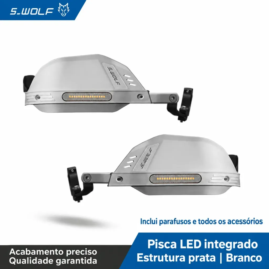 Protetor de Mão Alto com Pisca Integrado Cfmoto 450 ibex (Branco)