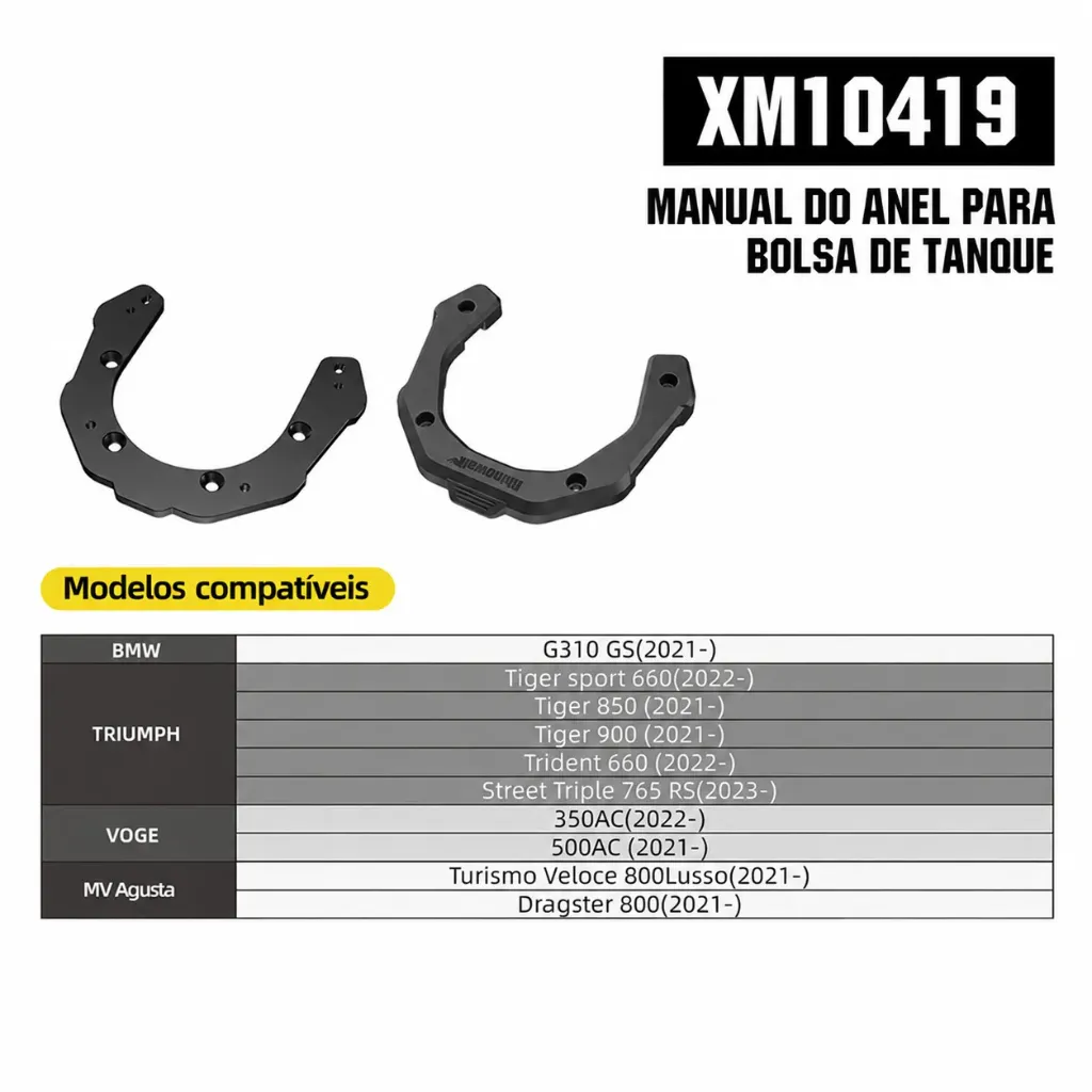[XM10419] Base Magnética de Engate Rápido para Bolsa de Tanque Rhinowalk